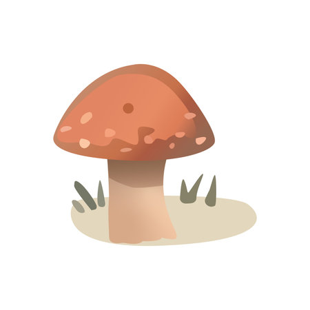 Mushroom element of colorful set. This image expertly combines a mushroom as a nature element with a fun cartoon design. Vector illustration.のイラスト素材