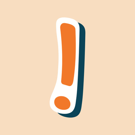 Eco sticker of colorful set. This vibrant sticker feature a bold exclamation mark in a captivating cartoon design against a pastel background. Vector illustration.のイラスト素材