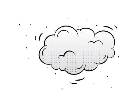 Comic explosion of set. This illustration seamlessly blends design and cartoon design elements to portray a whimsical cloud of smoke in a captivating black and white style. Vector illustration.のイラスト素材