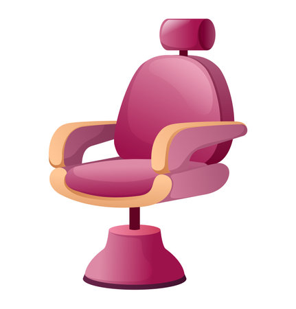 Image of Beauty salon furniture. This image shows a bright and stylish luxury spa chair in a colorful cartoon design on a crisp white background. Vector illustration.のイラスト素材