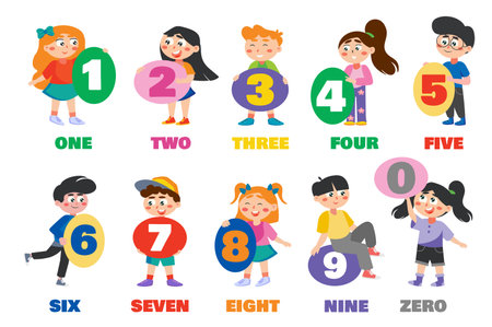 Numbers illustration in flat designのイラスト素材