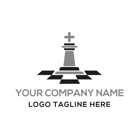 Chess logo design template. Chess logo design. Business logo design.のイラスト素材