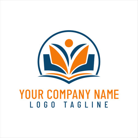 Book logo design. Education logo design template. Learning logo design.のイラスト素材