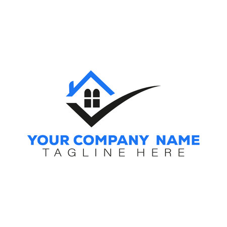 Real Estate, Property and Construction Logo design vector template. Abstract House and Check markのイラスト素材
