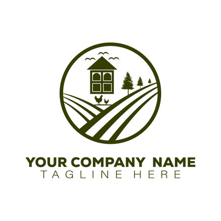 Farm house logo design. Agriculture logo design. Farm logo design.のイラスト素材