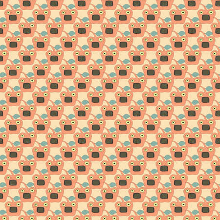 apple face cartoon and seamless pattern