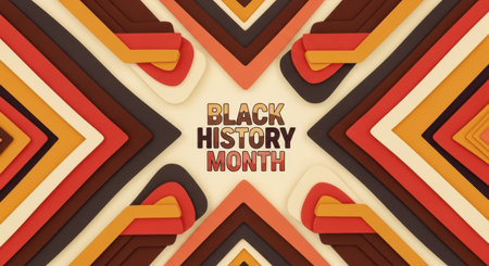 Black history month abstract background with geometric shapes and textの素材