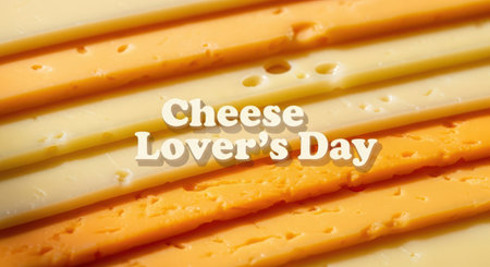 Closeup of sliced cheese, showing different textures and colors, ideal for a cheese lovers day themeの素材