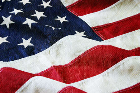 Detail of an American flag with a canvas and paint textureの写真素材