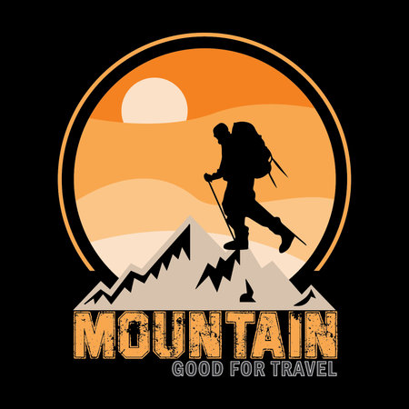 Mountain T-Shirt Design for You. It is Vector and Print Ready File.のイラスト素材