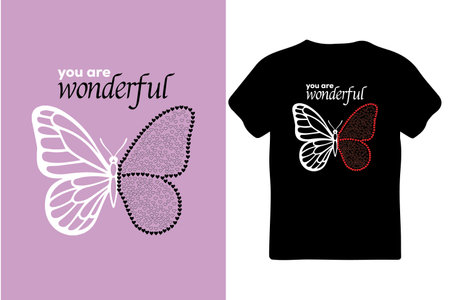 Butterfly T-Shirt Design for You. It is Simple, colorful and vector.のイラスト素材