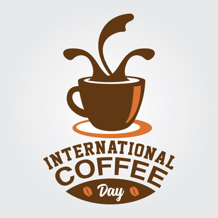 International Coffee Day Vector Designのイラスト素材