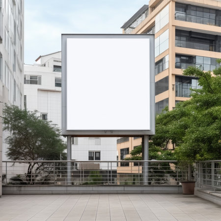 Blank billboard mockup in the city.の素材