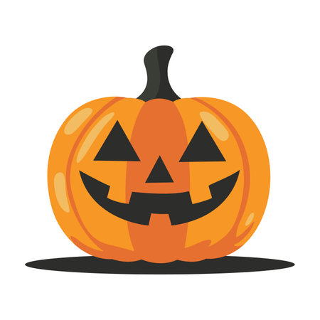 Halloween pumpkin icon. Flat illustration of Halloween pumpkin icon for web designのイラスト素材