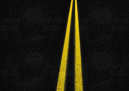 Two striped lines dividing street to two partsの写真素材