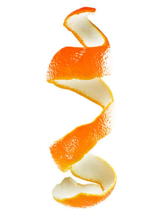 Peel of an orange isolated on white background の写真素材