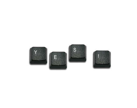 Word Yes Made From Computer Keyboard Keys, keyboard buttons with ideas.の写真素材