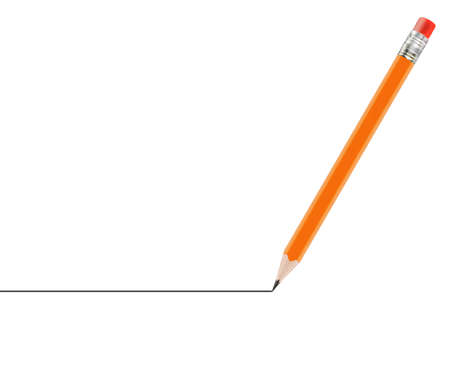 Sharpened Yellow pencil isolated on white background. の写真素材
