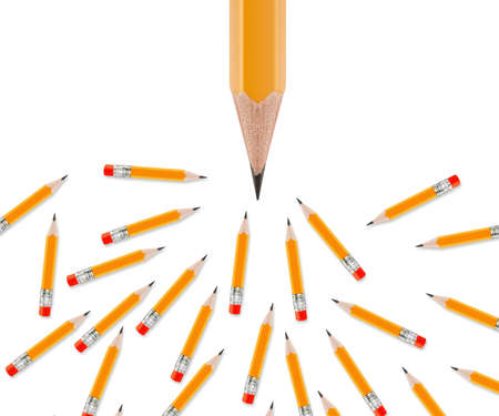 Set of Pencils on white background.の写真素材