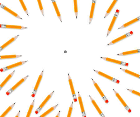 Set of Pencils on white background.の写真素材