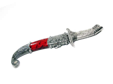 Traditional Arab dagger isolated on white background.