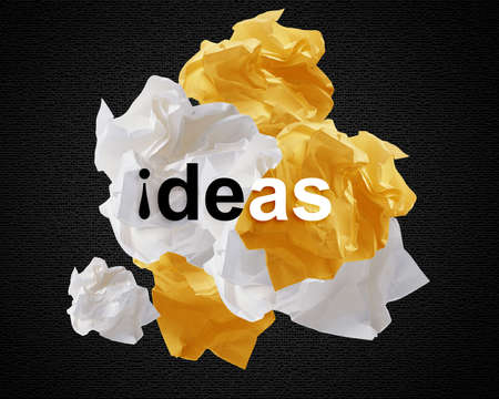 Crumpled colorful papers creating speech bubble.の写真素材