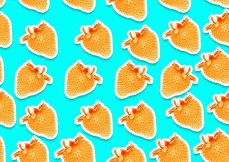 seamless background of strawberry, 70th style.