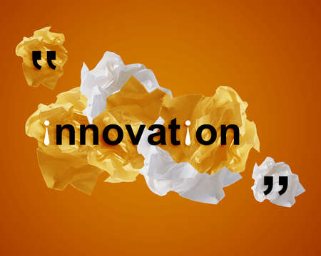 Crumpled colorful papers creating speech bubble.の写真素材