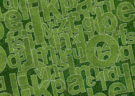 Abstract alphabet image with letter mix from grass の写真素材