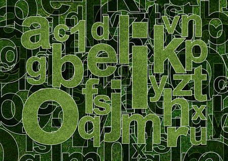 Abstract alphabet image with letter mix from grass の写真素材
