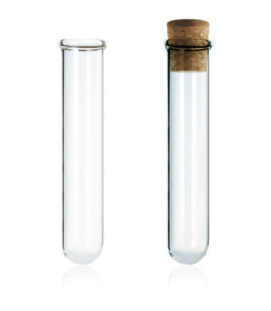 empty laboratory test tube with cork isolated on white background empty laboratory test tube with cork isolated on white background
