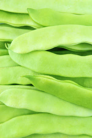 fresh beans fruit on white background .の写真素材