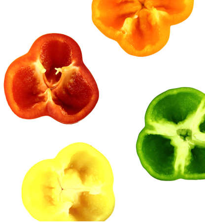 Parts of colorful sweet bell pepper.  with a clipping pathの写真素材