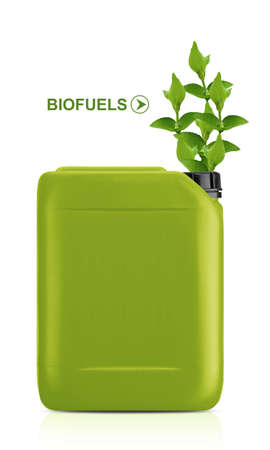 Green Gallon of bio fuel, environment conceptual design.  (with clipping work path)の写真素材