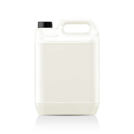 White plastic gallon, jerry can  isolated on a white background.  (with clipping work path)