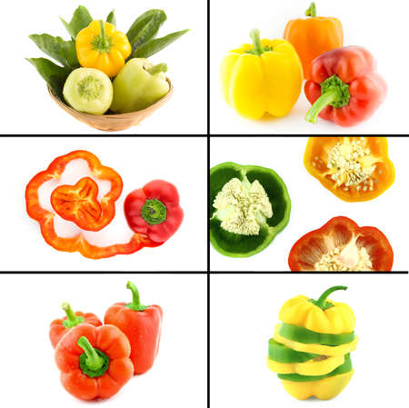 Healthy and organic food, Set of fresh colorful sweet bell pepper.の写真素材