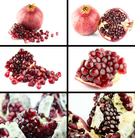 Healthy and organic food, Set of fresh Ripe pomegranate.の写真素材