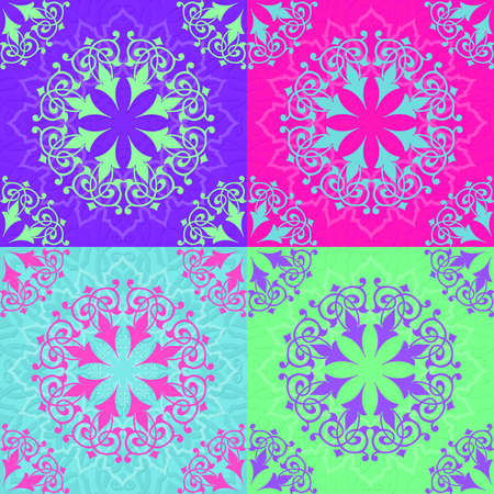 Background with seamless pattern in islamic styleのイラスト素材