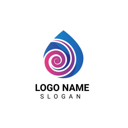 Waterdrop logo design with magic spiralのイラスト素材