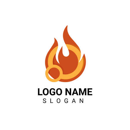 Fire logo design with oxygen symbolsのイラスト素材