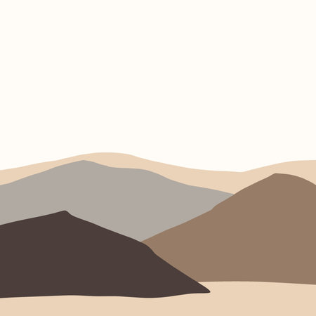 Desert Landscape with Sand and Mountains. Vector illustration. Eps 10の写真素材