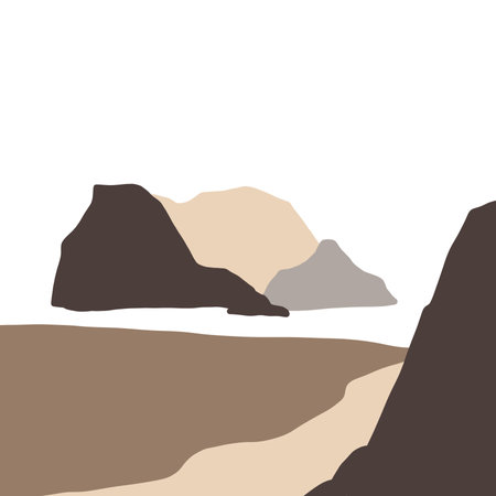 Mountains in the Desert. Vector Illustration of a Mountain Landscape.の写真素材