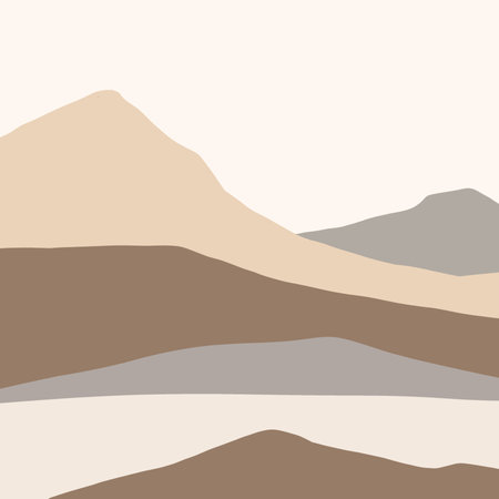 Mountains and Sand Dunes. Abstract Background. Vector Illustration.の写真素材