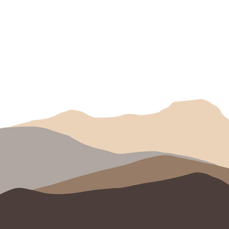 Desert landscape. Vector illustration of Mountain Range in Flat Style.の写真素材