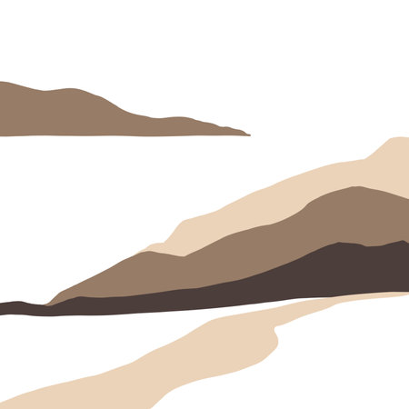 Abstract Background with Mountains. Vector Illustration in Brown and Beige Colors.の写真素材