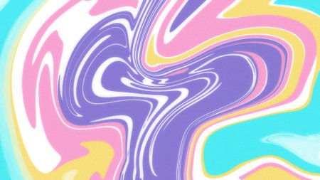 abstract background with colorful waves and lines. 3d render illustrationの写真素材
