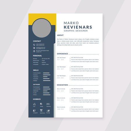 Beautiful CV / Resume template - elegant stylish design - dusty pink color background vectorのイラスト素材