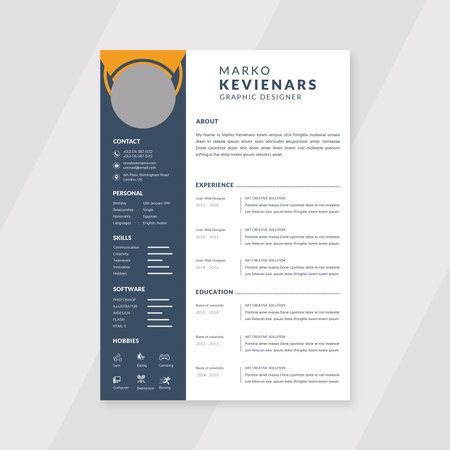 Beautiful CV / Resume template - elegant stylish design - dusty pink color background vectorのイラスト素材