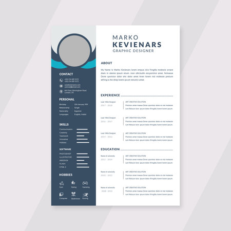 Beautiful CV / Resume template - elegant stylish design - dusty pink color background vectorのイラスト素材
