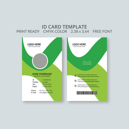 Corporate green graphic id card templateのイラスト素材